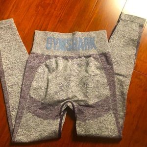 Purple gym shark leggings